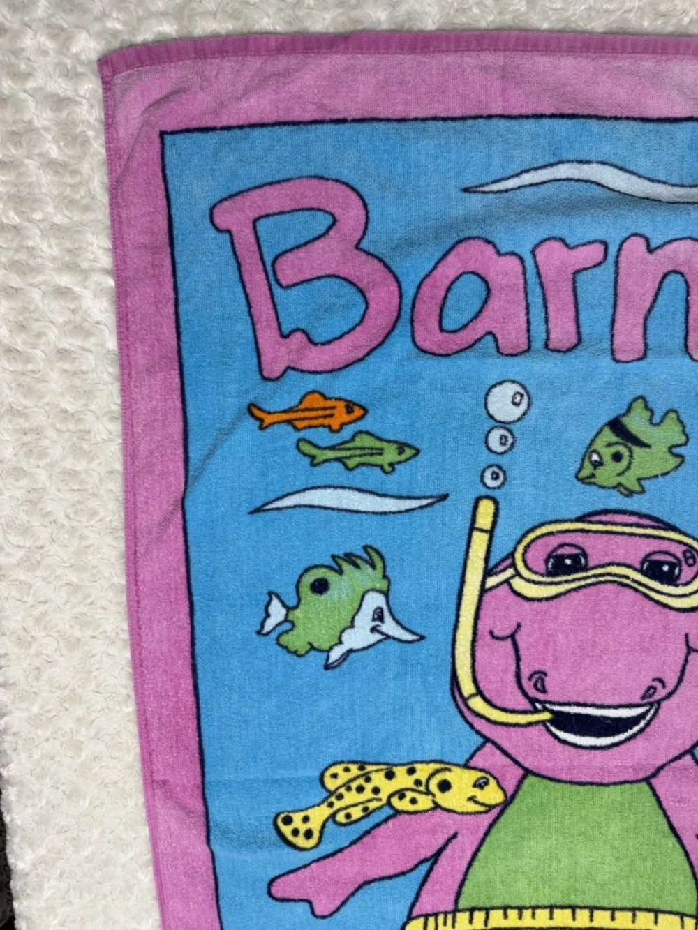 Vintage 1992 BIBB Barney Beach Towel 54